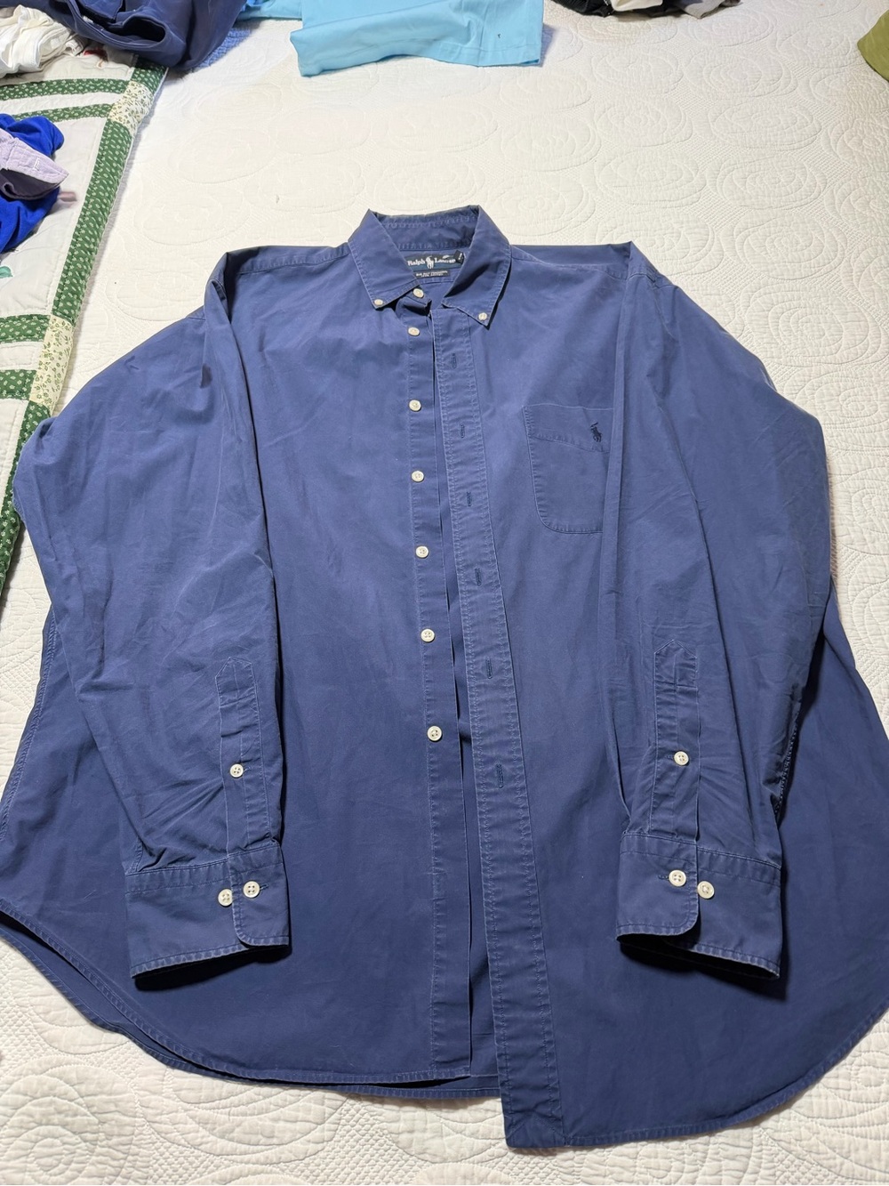 Ralph Lauren Navy Blue Button-Down Oxford Shirt - Men's
